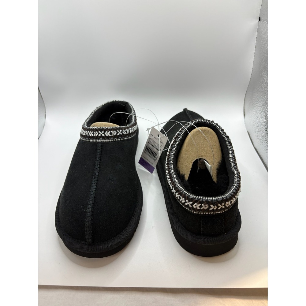 Unisex Shearling Slipper Black Size M5, W6